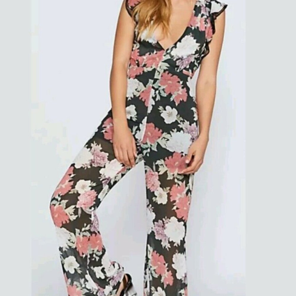 WE ARE KINDRED x FREE PEOPLE Floral Jumpsuit Black